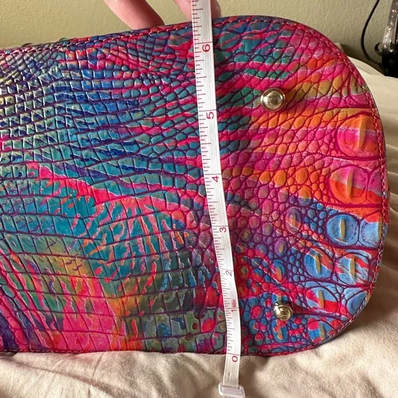Rare Brahmin Ezra Croc Embossed Leather Tote in Rainbow Fish - Picture 5 of 11